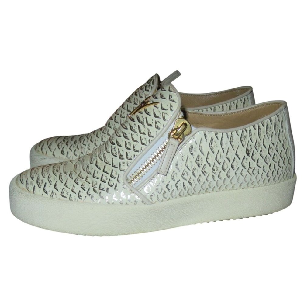 Giuseppe Zanotti Python Embossed Italian Leather Devon Skate Shoes Sneakers 9 39